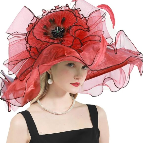 Kentucky Derby Church Dress Hat for Women Fuchsia Line main image 4